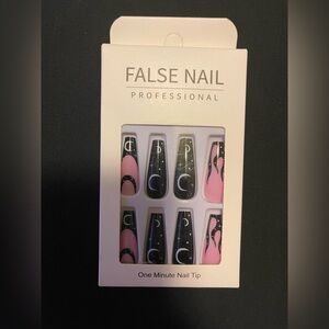Black and Pink Press On Nail Set